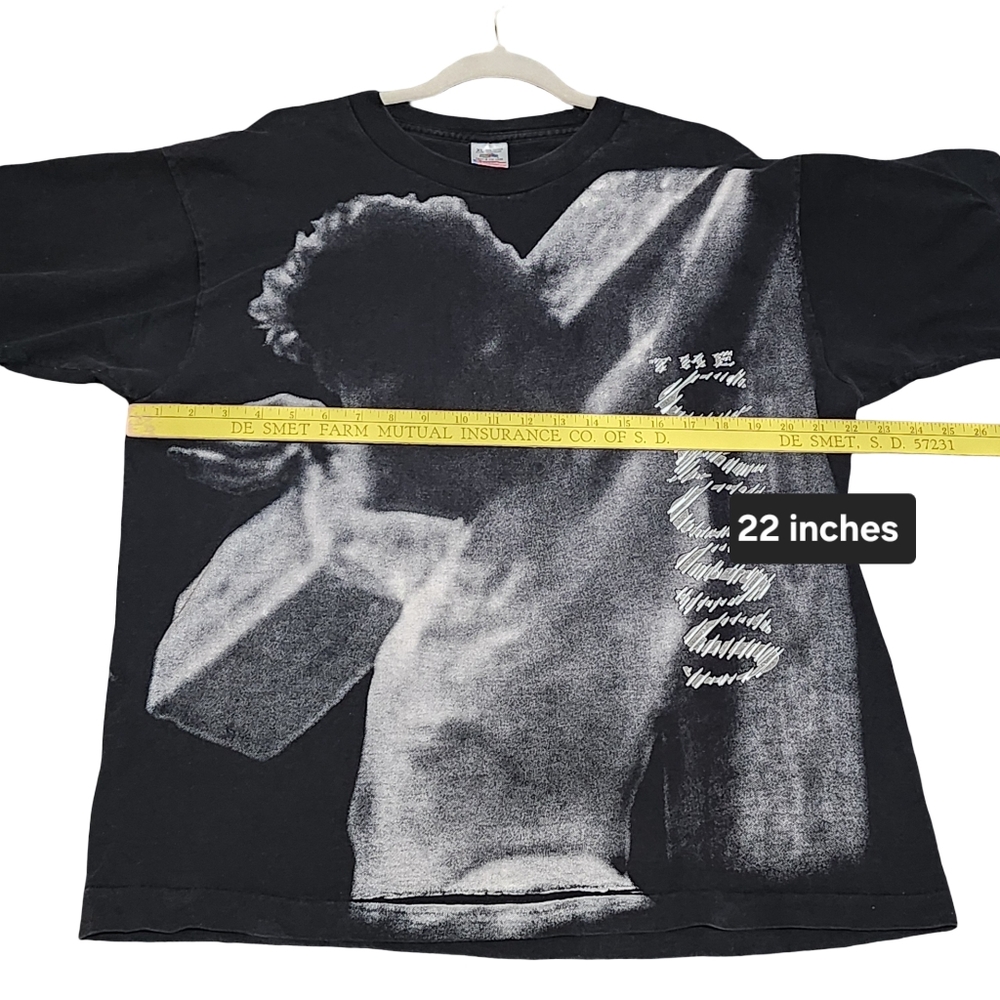 VINTAGE CROSS T Shirt Mens XL Black White Single Stitch 1992 Grunge Christian - Picture 11 of 12
